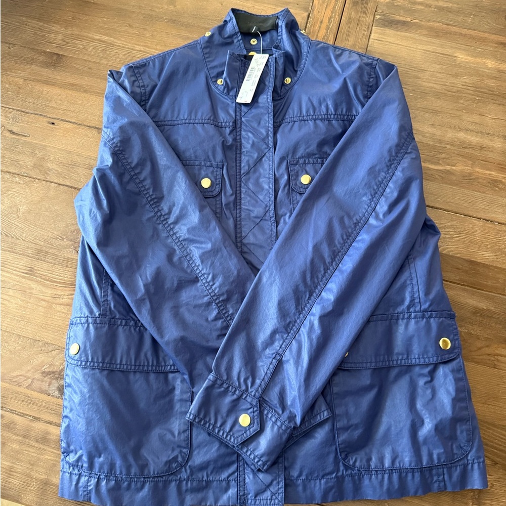 J.Crew women’s waxed blue field jacket.
